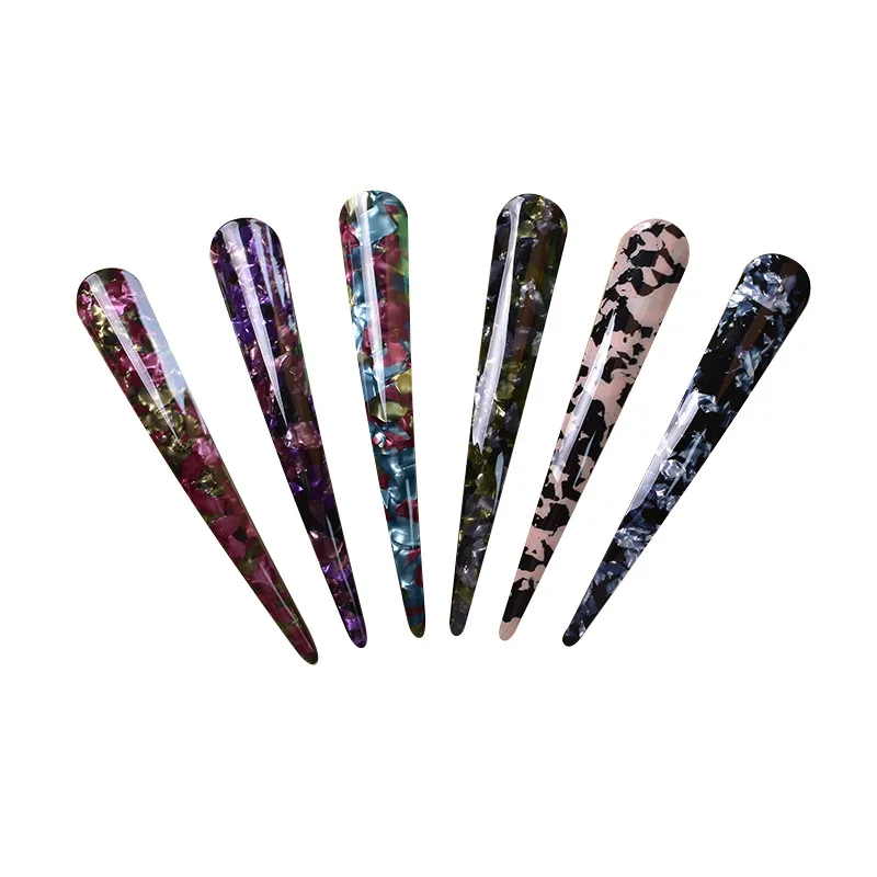

Korean Acrylic Hairpin Duck Clip Large Size Floral Print Ox Horn Shape Clip Vintage Classic Hairgrips Headdress Hair Accessories