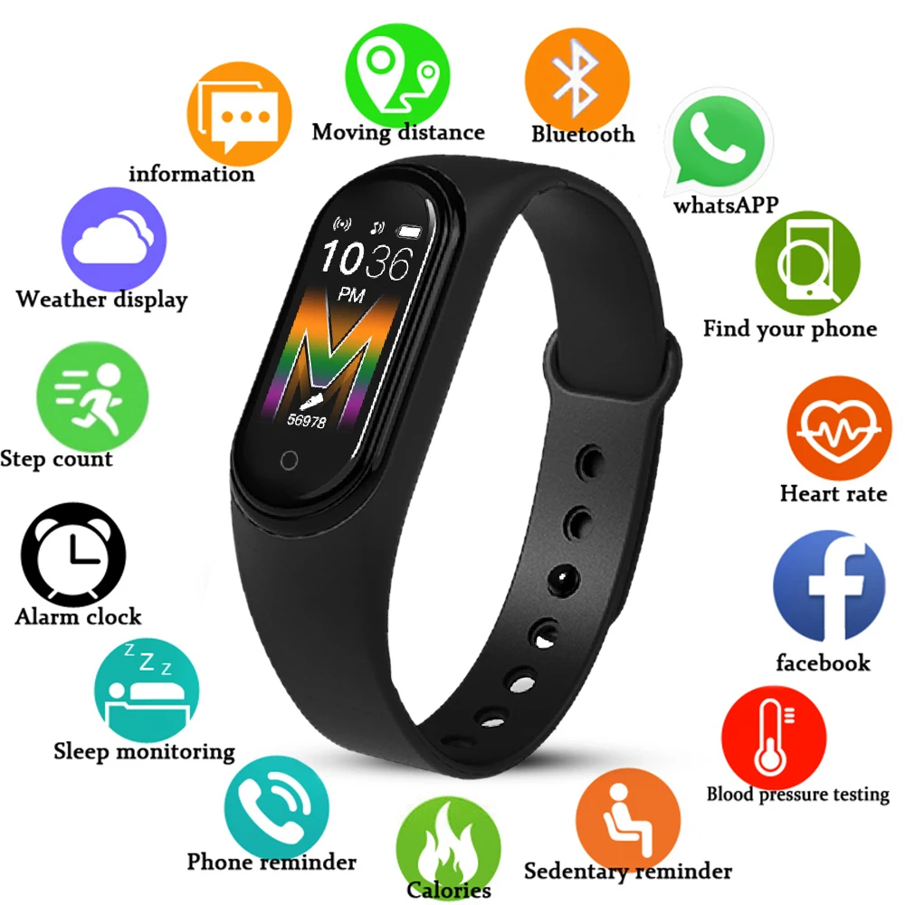 

Reloj New M5 Women Smart Watch Men Sports Waterproof Pedometer Smartwatch For Xiaomi Band 5 Fitness Bracelet Blood Pressure Moni