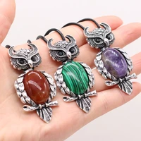 new style natural shell alloy necklace owl shaped brooch pendant leather cord 2mm charms for elegant women love romantic gift