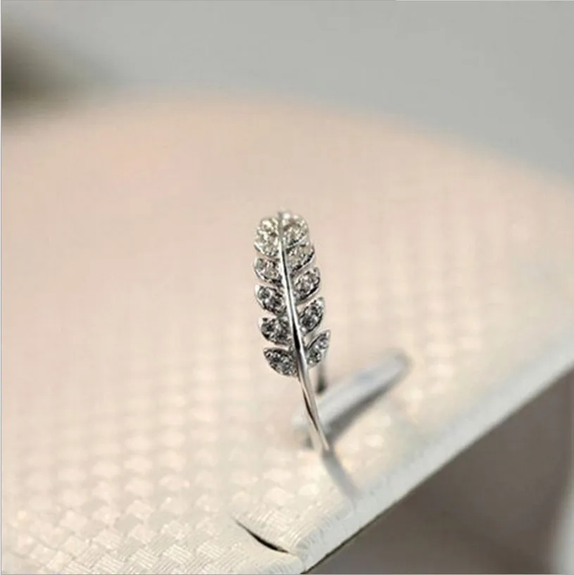 DIEERLAN Ретро Винтажные Ювелирные изделия серебряного цвета кристалл лист Кольца