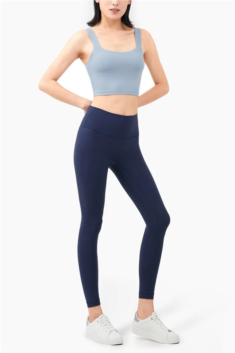 

Vest-style Nude Feeling Square Collar Shows Thin Sports Vest Yoga Bra Girl Shockproof Underwear Active Wear Anti-sweat Crop Tops