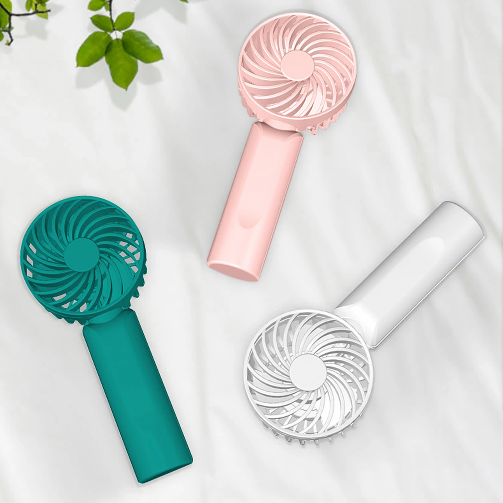 

Mini Fan Battery Powered Desk Fan Portable Handheld Fan USB w/ Phone Holder for Home Office Outdoor Travelling Room Household