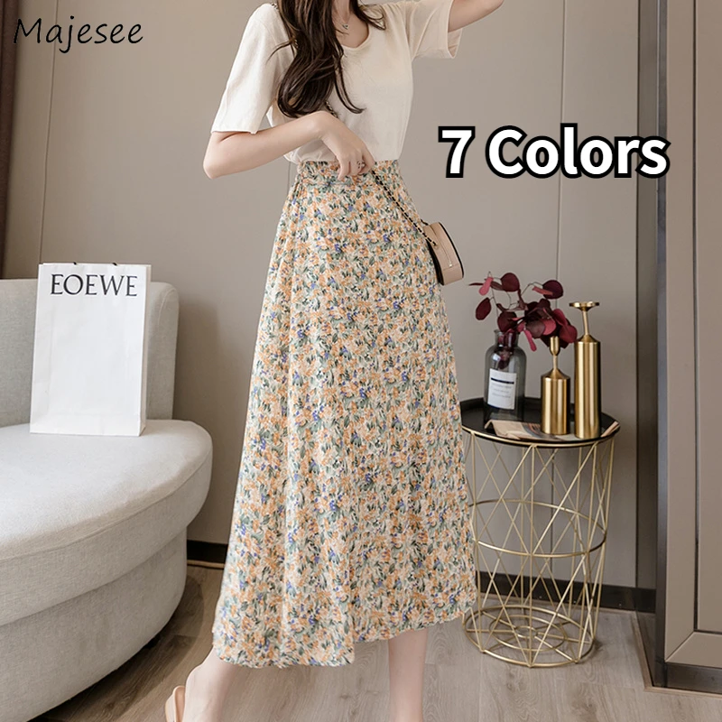 

Skirts Women Printing High Waist A-line Fashion Tender Ladies Students Classy Elegant Girls Casual All-match Stylish Slim Newest