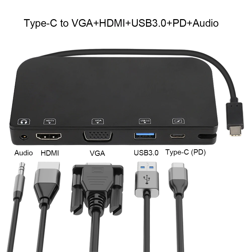 Адаптер usb-хаб Type-C в HDMI/VGA/Audio/USB 3 0/USB C порт преобразователь USB разветвитель