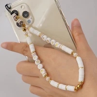 2021 mobile phone chain fashion cellphone strap colorful acrylic beads phone case charm anti lost lanyard for women jewelry