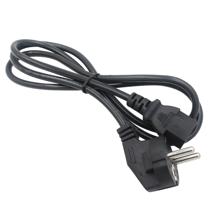 2-контактный круглый кабель питания IEC320 C13 в европейском стиле короткий Schuko CEE7/7 C14