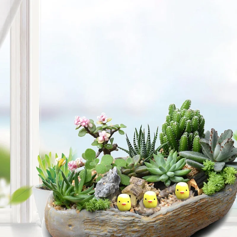 

5PCS Kawaii Chicken Figures Miniature Animal Figurine Mini Fairy Garden Micro Landscape Animal Statue Resin Decor Home Craft