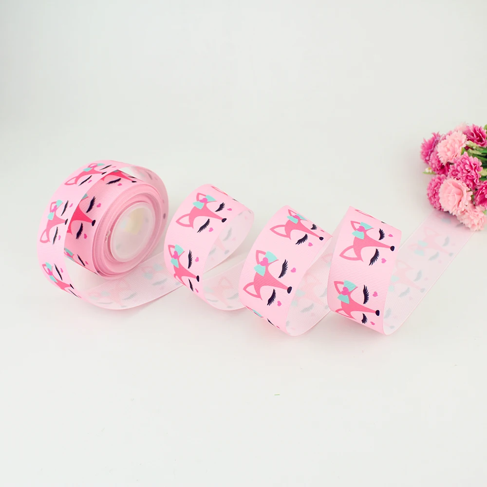 

3" cartoon animal printed ribbon grosgrain 75mm ribbons 10 25 50 yards DIY bows gift wrapping wedding decoration webbing