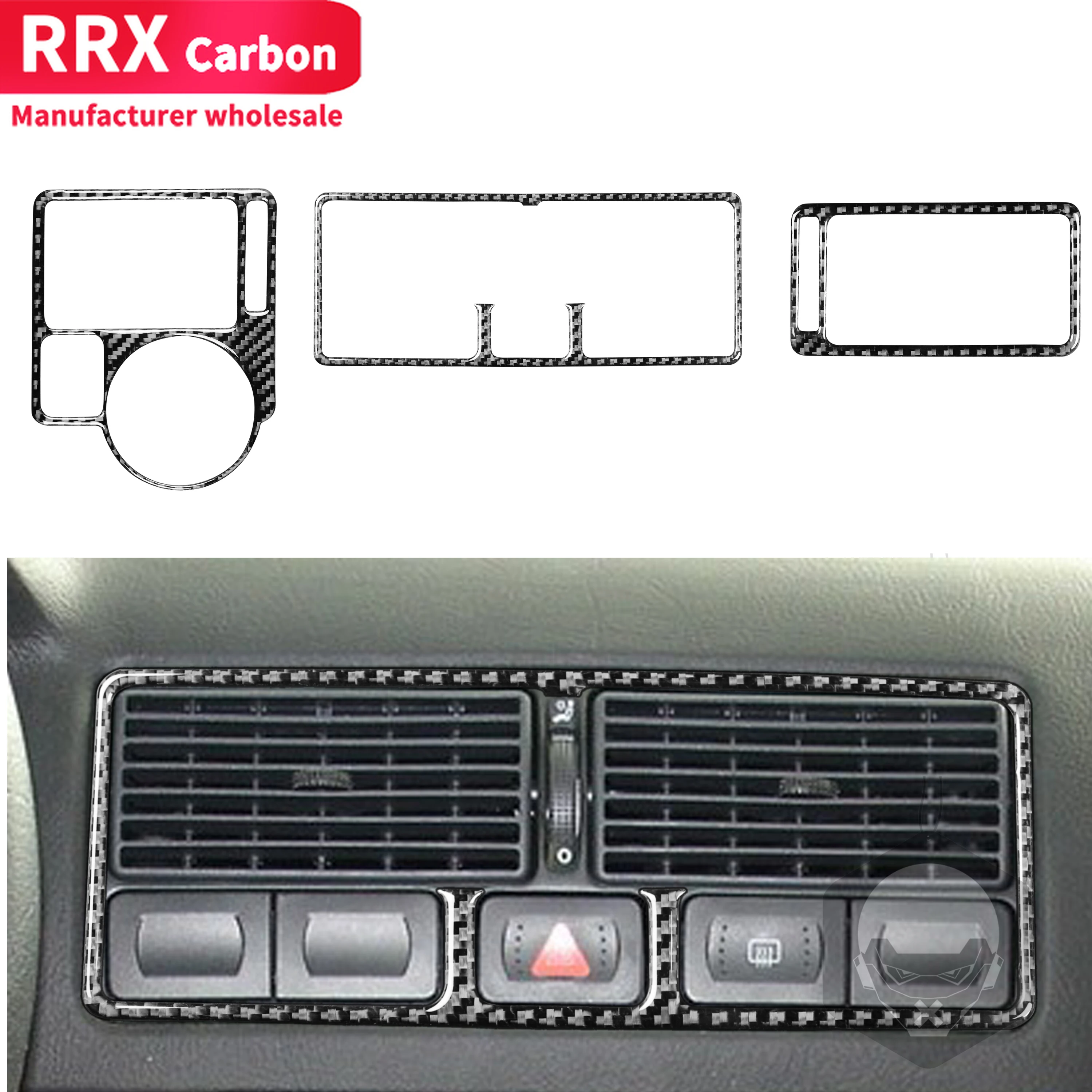 

Car Dashboard Air conditioner Outlet Air Vent Frame Sticker Carbon Fiber For Golf 4 Jetta Bora MK4 R32 GTI 1999-2004 Interior