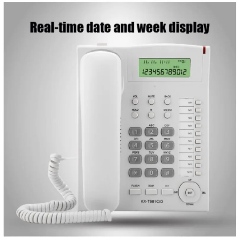 Телефон с определителем Номера для дома и офиса светлый телефон стационарный