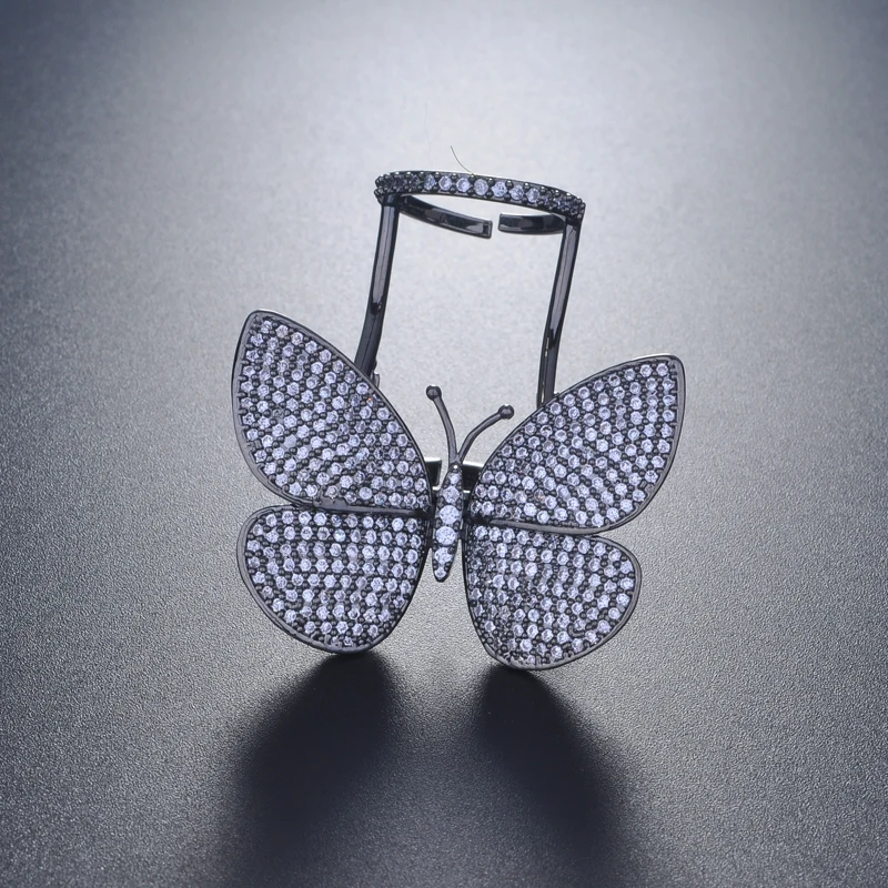 Женское кольцо в форме бабочки hiневесты регулируемое уникального дизайна с