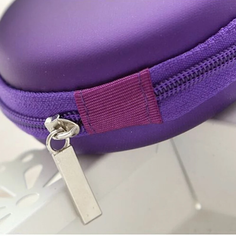 

1PC New Women Zipper Waterproof Desk Clip Holder Storage EVA Earphone Wire Box(Without Earphone) Data Line Cables Box Black