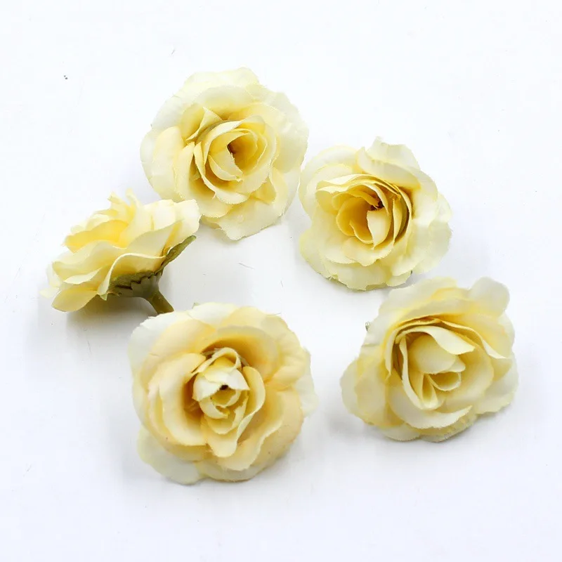Искусственные шелковые головки розы 10 шт./4 см | Дом и сад