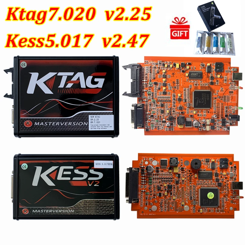 Онлайн мастер красный KESS V2 V5.017 V2.47 KTAG V7.020 V2.25 OBD2 ECU чип тюнинг 100% без маркера