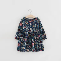 girls cotton childrens wear floral dresses childrens long sleeved dress baby girl clothes