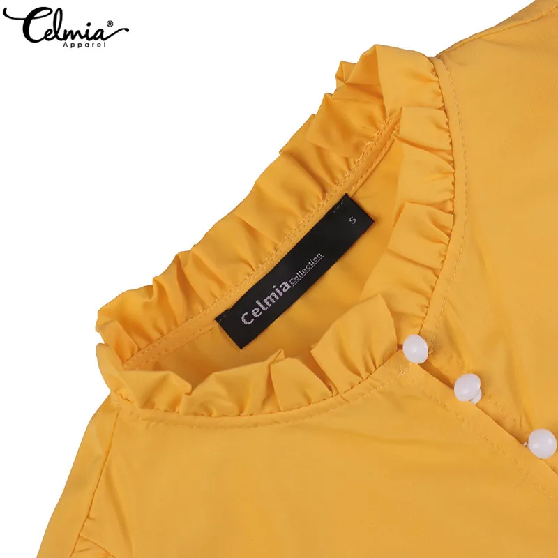 Лидер продаж Модная Женская оборками блузки 2021 Celmia с длинным рукавом