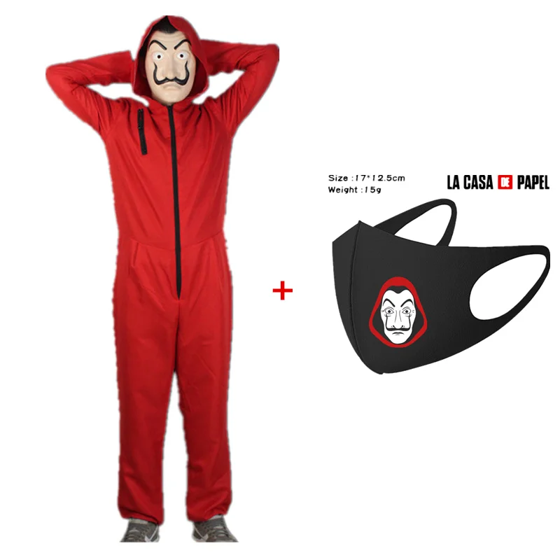 salvador dali movie costume money heist the house of paper la casa de papel cosplay halloween party costumes with face mask free global shipping