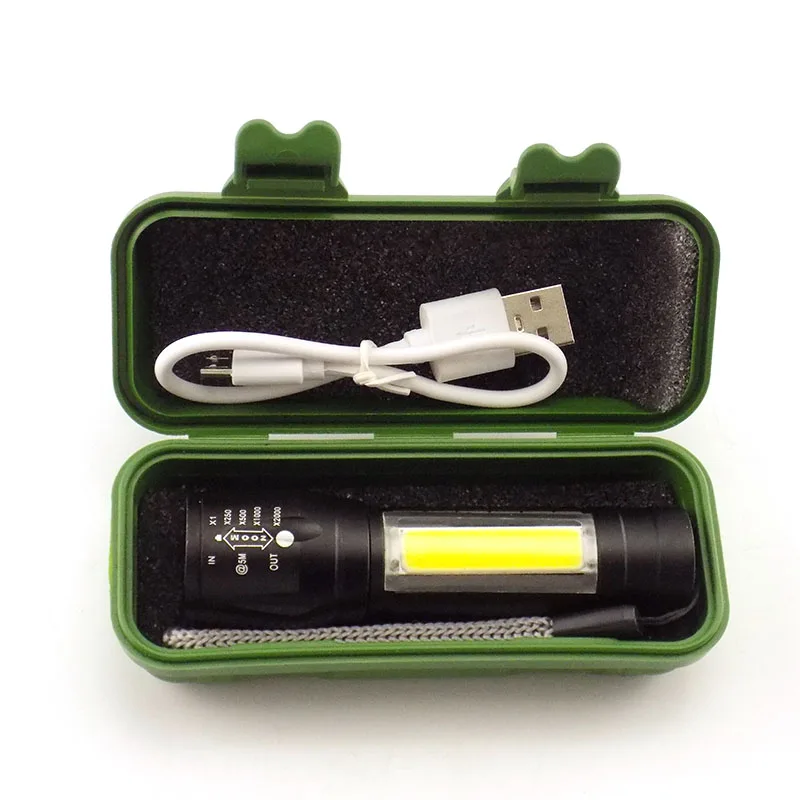 2 способа светодиодный COB Q5 Мини-светильник-вспышка для кемпинга USB Перезаряжаемый светильник ing портативный светильник-вспышка лампа 4 режима зум рабочий светильник