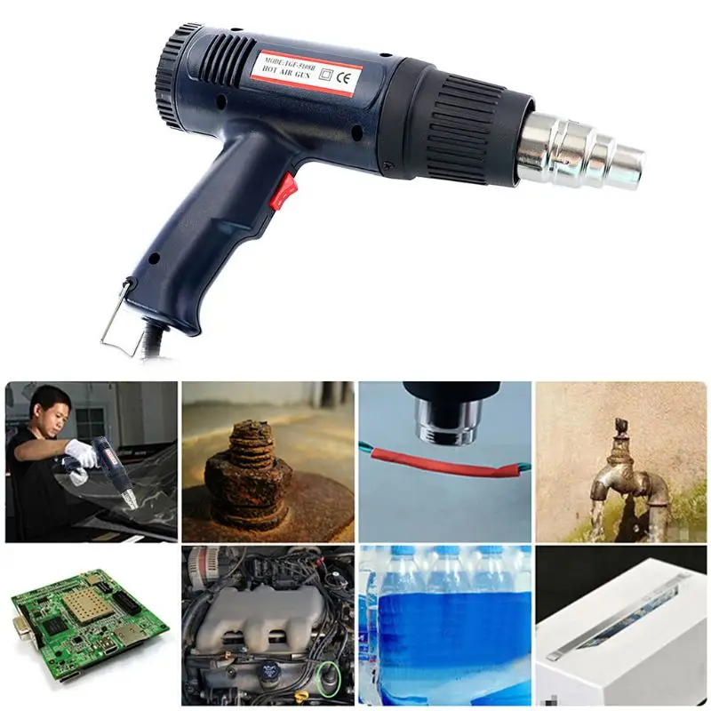 

220V 1500W EU Industrial Electric Hot Air Thermoregulator Heat Guns Shrink Wrapping Thermal Power Tool