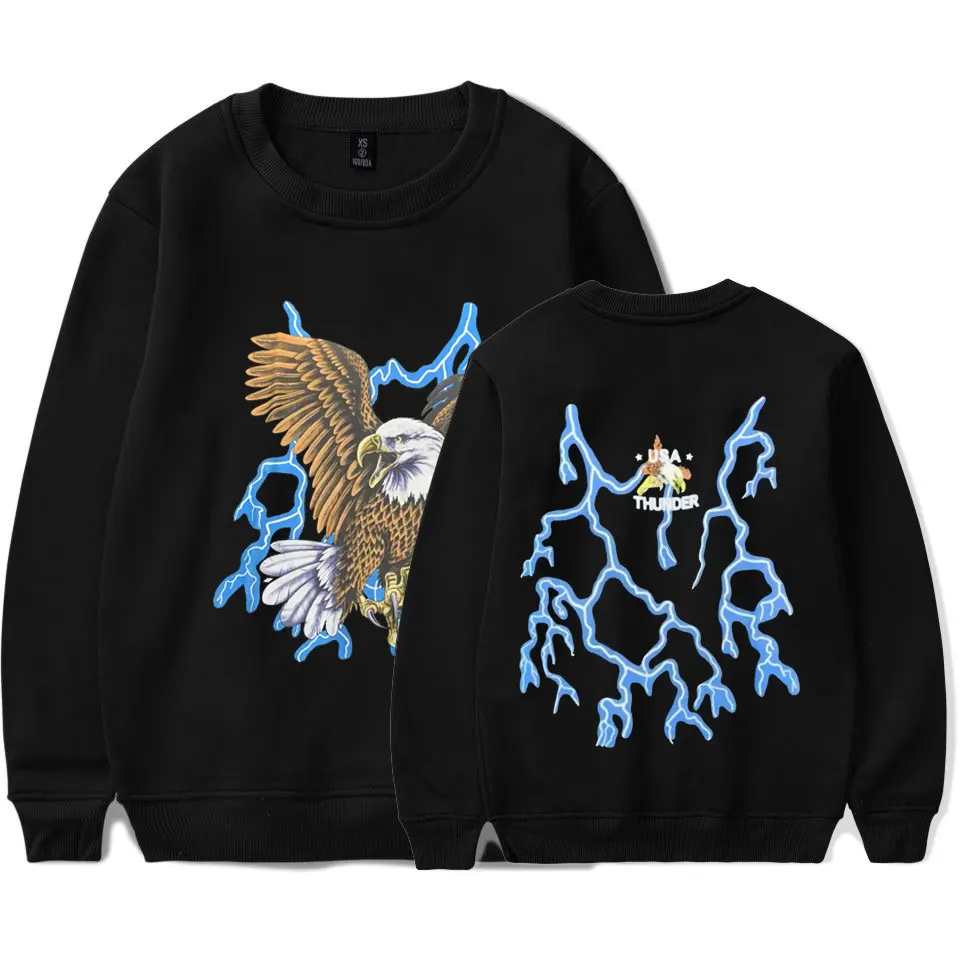 

Rap Hip Hop Travis Scott Cacti Cactus Jack Sweatshirt Eagle Lightning Print Sweatshirts Men Women Fashion Pullover Man Clothes
