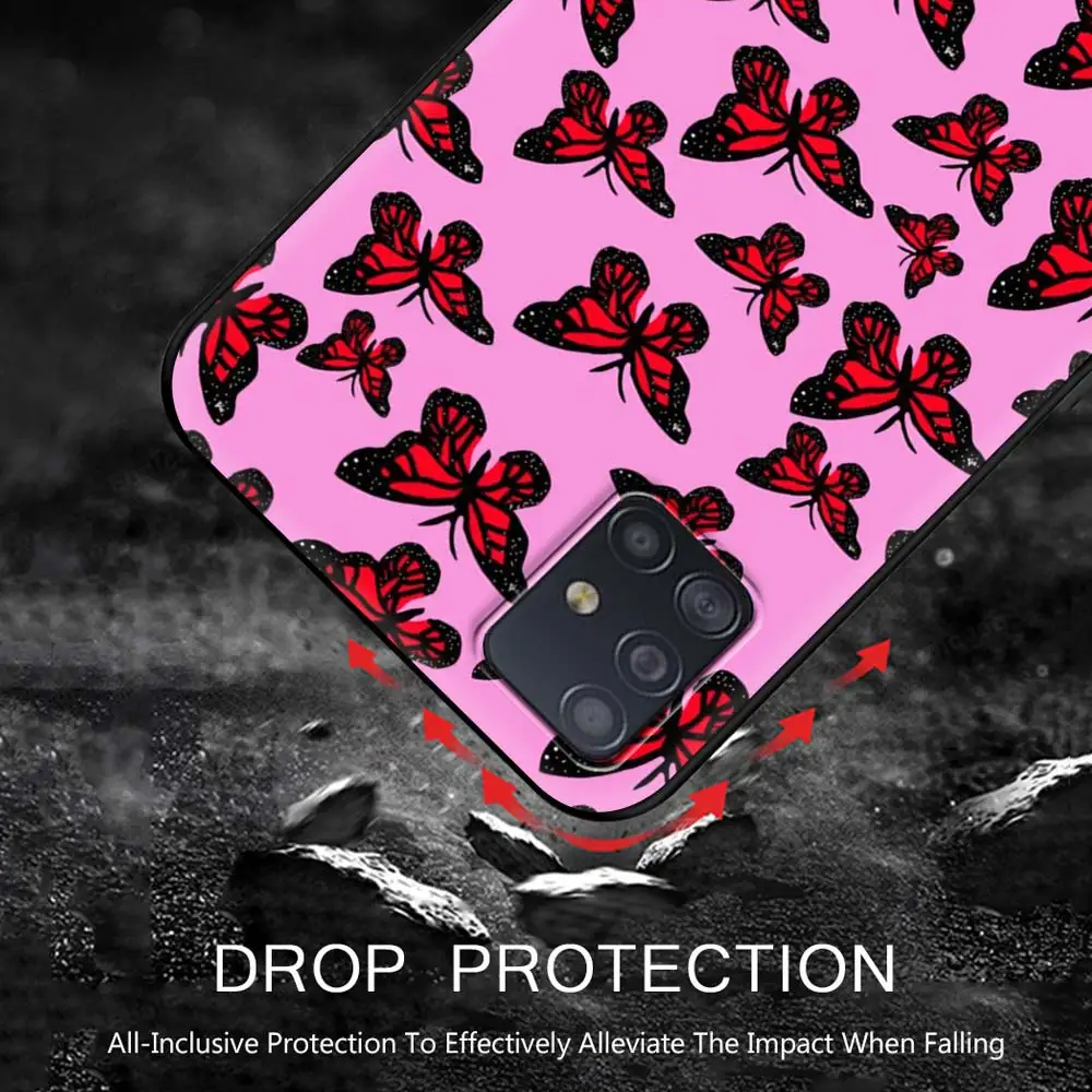 

Phone Case for Samsung Galaxy A51 A71 A50 A21s A31 A10 A41 A20e A70 A30 A11 A40 A12 Celular Cover Beautiful Butterfly
