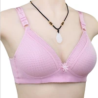 soft breathable lace bra wireless adjusted straps bralette underwear vest brassiere women lingerie middle age wireless bra