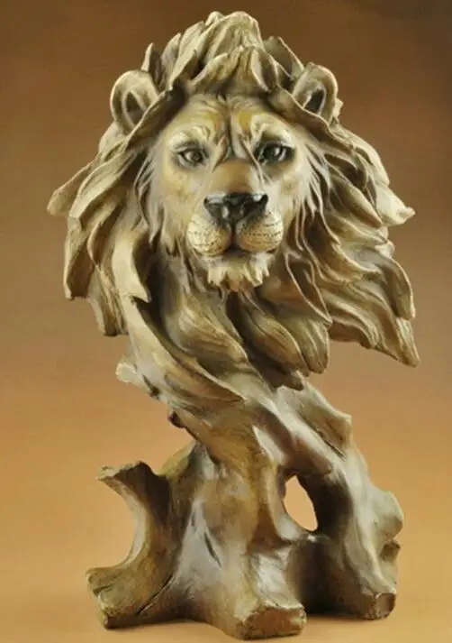 Креативная скульптура из смолы большая кошка голова льва бюст статуя животного
