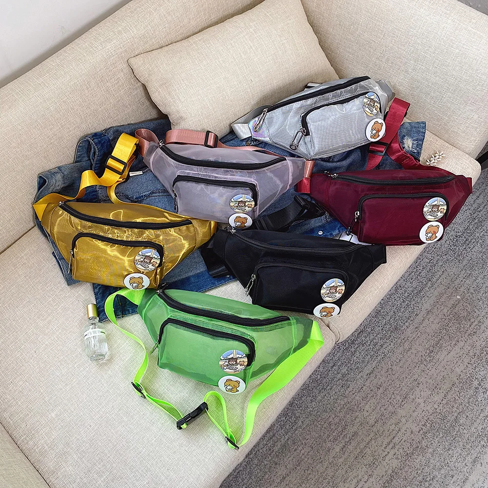 

Модная забавная Сетчатая Сумка для женщин, забавная дорожная пляжная нагрудная сумочка на молнии на ремне, популярные простые повседневные...