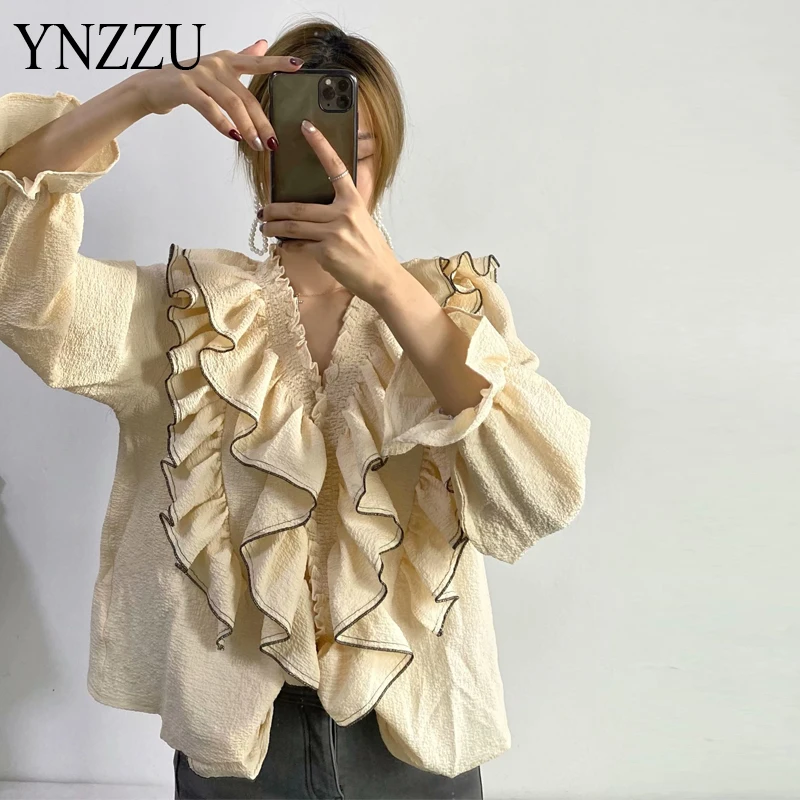 

Женская винтажная блузка с оборками, открытыми плечами и V-образным вырезом