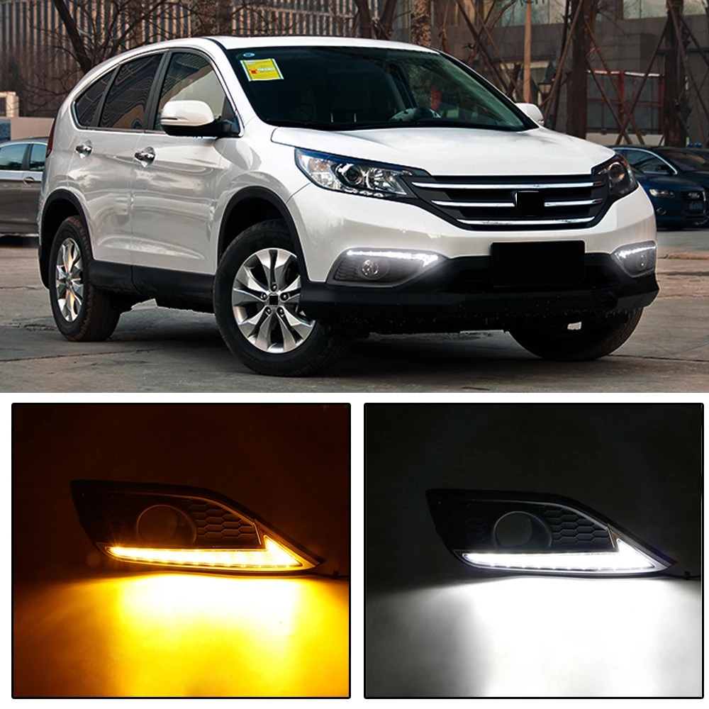 CAPQX 1 пара для автомобиля CRV 2012 2014 светодиодный дневные ходовые огни DRL вождения
