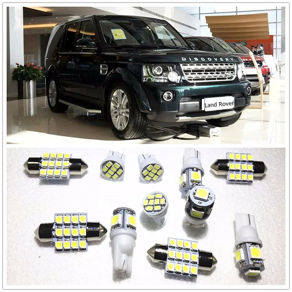 11 комплектов белых светодиодных ламп посылка карта купол для Land Rover Discovery Defender LR4