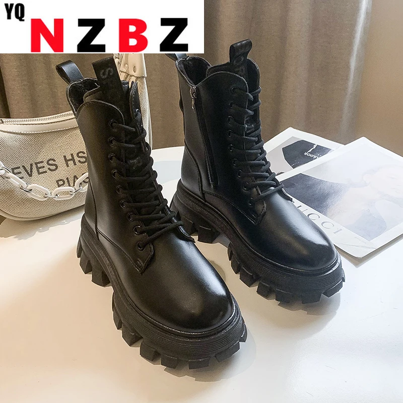 

2022 NEW Women's New winter Solid Color women shoes Thin Single women Boots Breathable Platform Increased