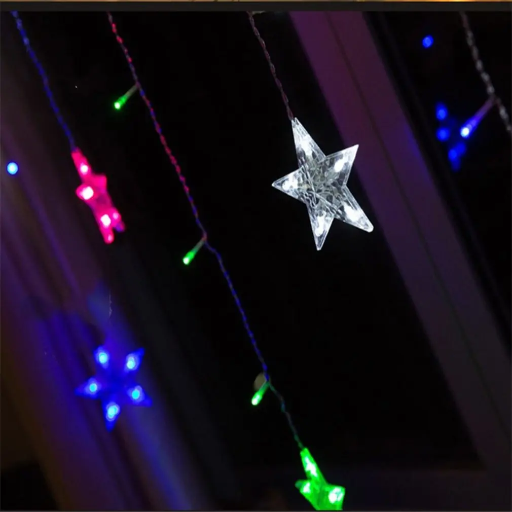 Супер яркие светодиодные лампы в форме пентаграммы занавески гирлянды сказочные