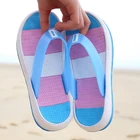 Сандалии женские с мягкой подошвой, Повседневная пляжная обувь, шлепанцы Радуга, лето 2021