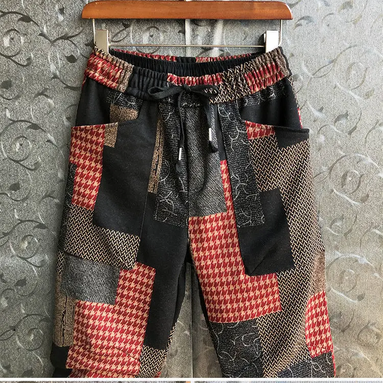 Штаны-шаровары мужские осенне-зимние со шнурком и манжетами на щиколотке |