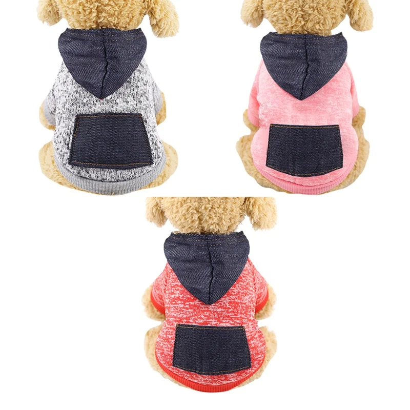 Одежда для маленьких собак зимнее теплое пальто свитер работы с нашивками