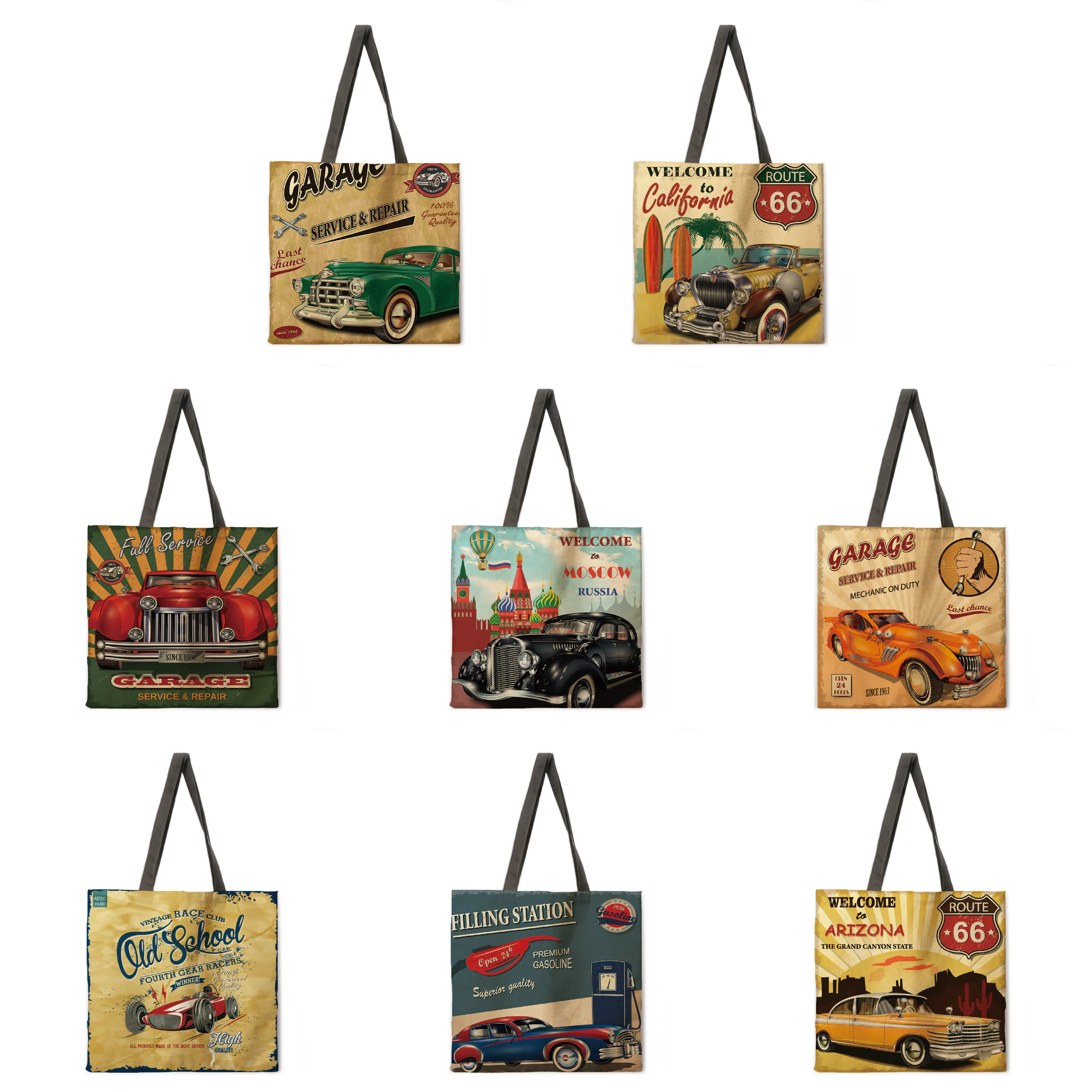 Складная сумка для покупок в стиле ретро классическая женская на плечо