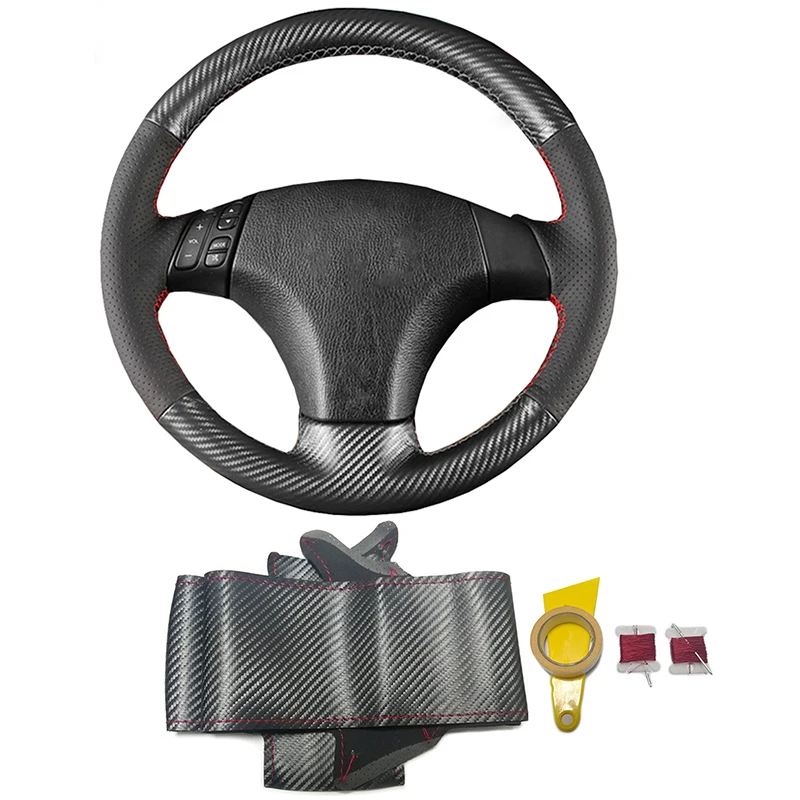 DIY Ручная оплетка из углеродного волокна, кожаный чехол на руль для Mazda 3 Axela для Mazda 5 для Mazda 6 Atenza, аксессуары