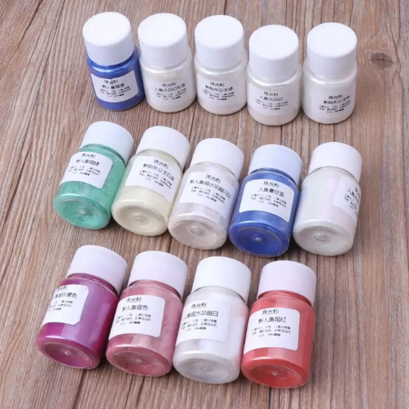 

13 Colors Aurora Resin Powder Mica Pearlescent Pigments Colorant Jewelry Making Compared with ordinary pearl pigment