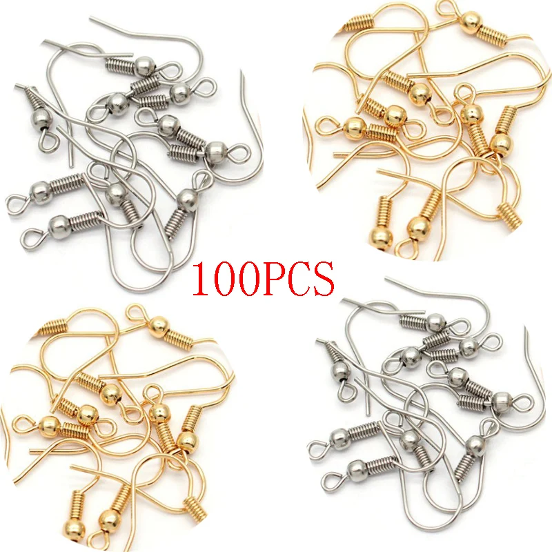 100 шт. 18 мм фурнитура для сережек застежки крючки изготовления ювелирных изделий