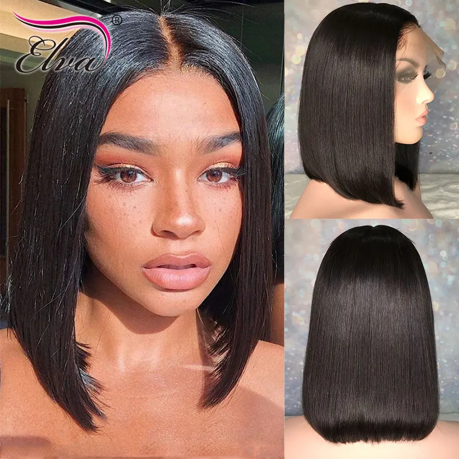 Парики из натуральных волос на шнурках короткие парики человеческих для черных