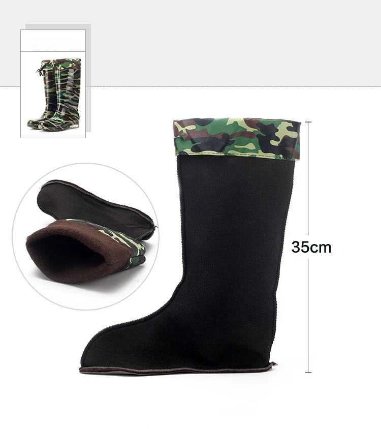 Зимние резиновые сапоги с подкладкой из хлопчатобумажной ткани Теплые ботильоны