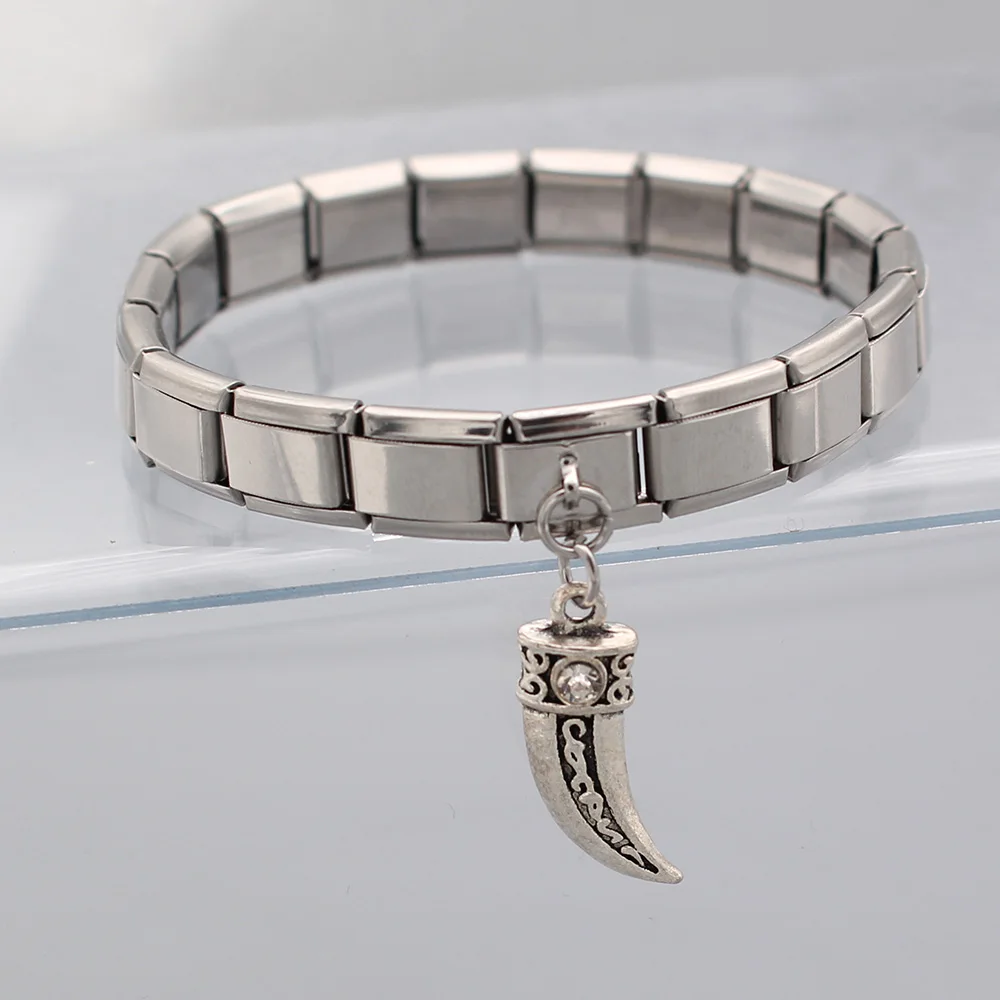 Женский браслет из нержавеющей стали Hapiship оригинальный 9 мм с мачете и фианитом