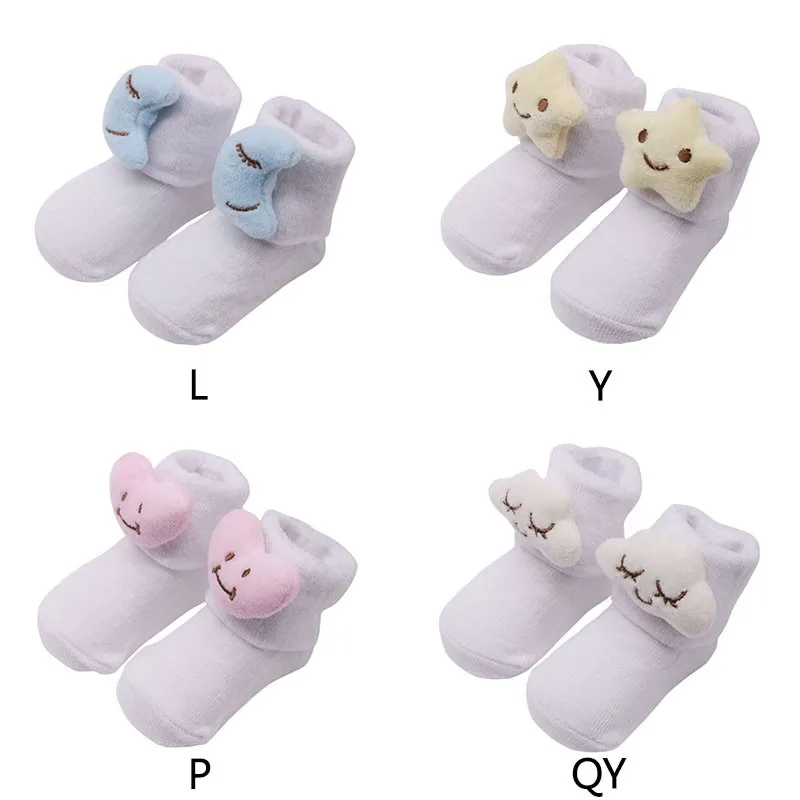 Baby Boys Girls Thickening Cotton Heart Print Cartoon Anti-slip Floor Socks Hot Newborn Winter Autumn Warm Soft Clothes Socks