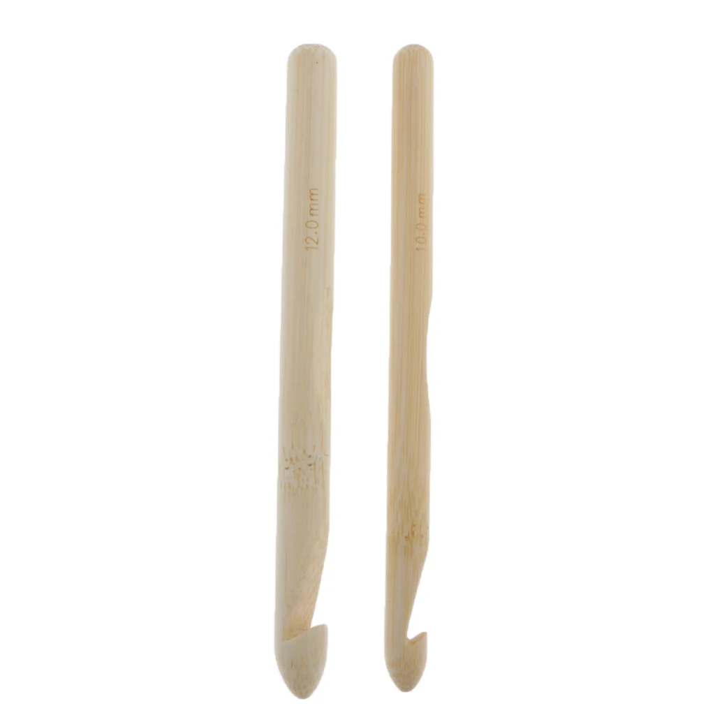 

2 Wooden Crochet Hooks Large, Bulky, Chunky Sweater Tool for Beginners And