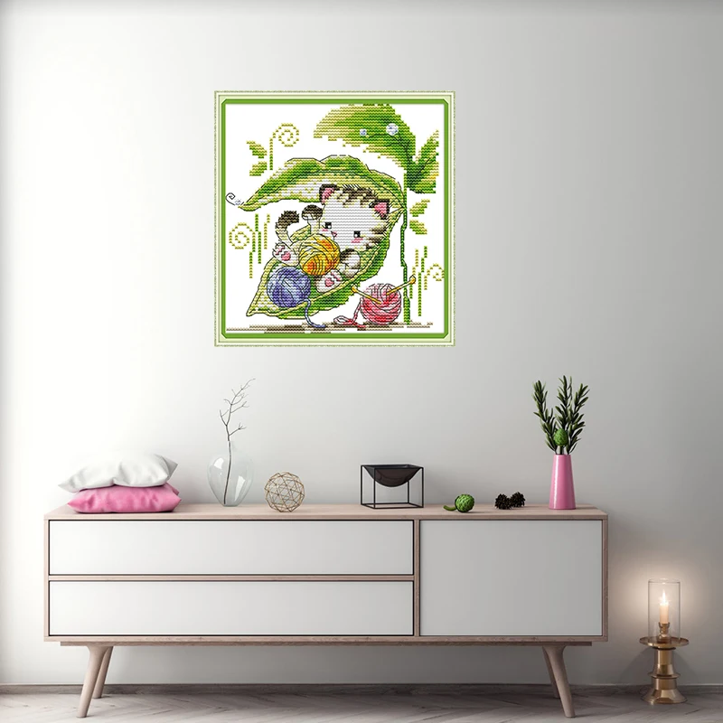 Набор для вышивки крестиком Joy Sunday прячущийся от дождя узор рукоделие 11 и 14 CT