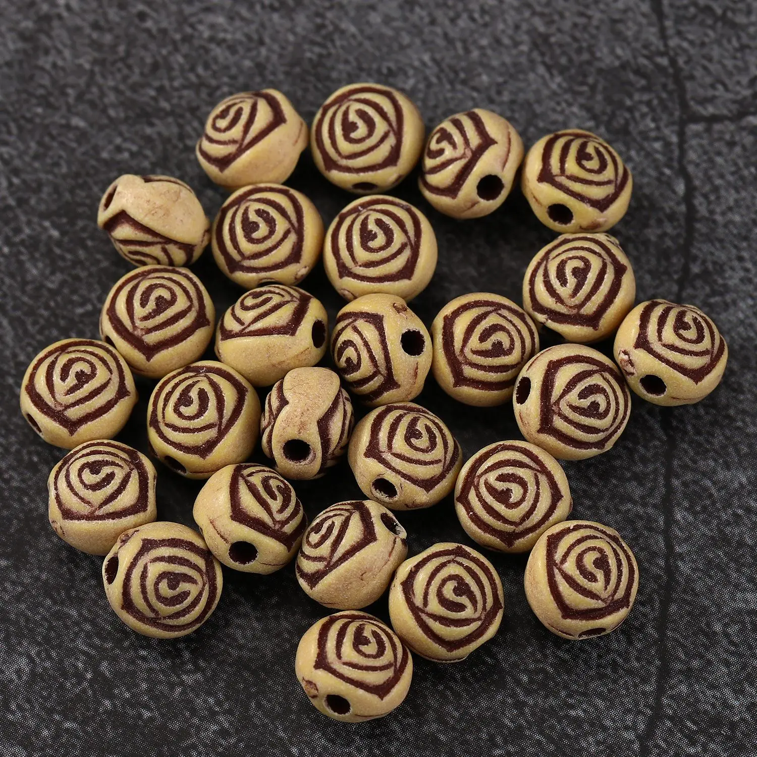 

100pcs/lot Floral Round Polymer Clay Beads Flower Loose Spacer Handmade Beads For DIY Jewelry Making Bracelet Findings Wholesale