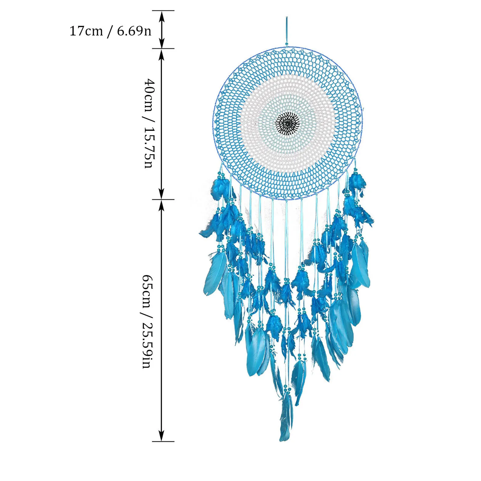 

Big Tassel Dream Catcher Decoration wall hanger Blue Enchantress Concentric Decor Circle Lace Goose Feather Dreamcatcher pendant