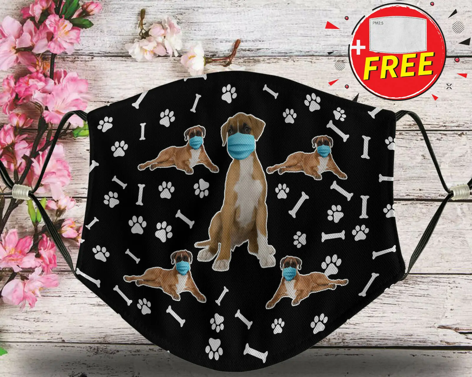 

Dog Quarantine Funny Dog Lovers Mouth Covering Washable Reusable Fabric Face Mask with Filter