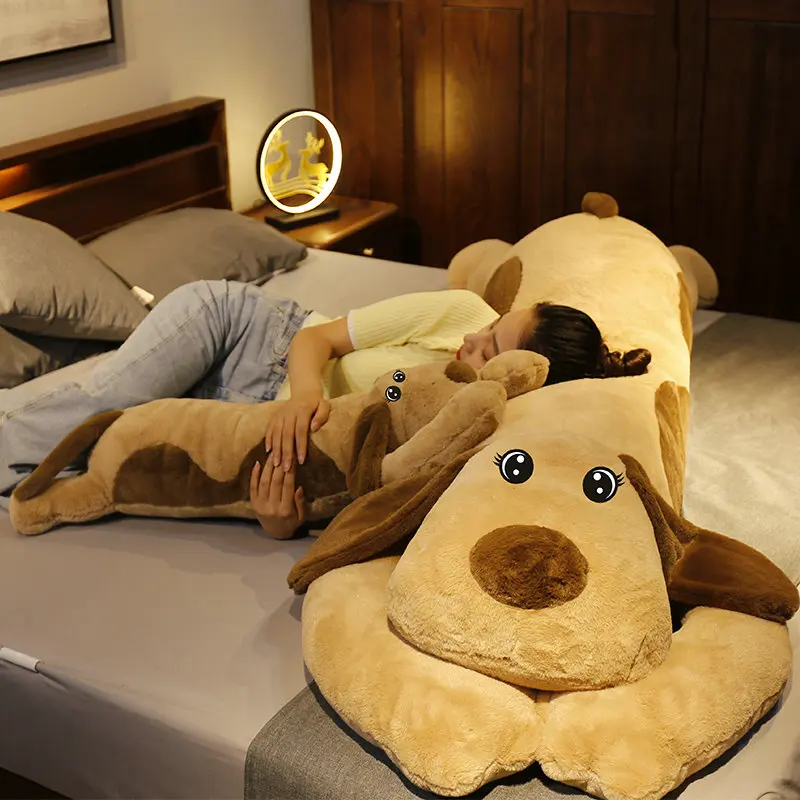 Online 110/130cm Nuevo Estilo Mintiendo Juguetes De Peluche De Perros Lindo Animal Relleno Larga Almohada Muñeca Niño Niños Bebé Niña